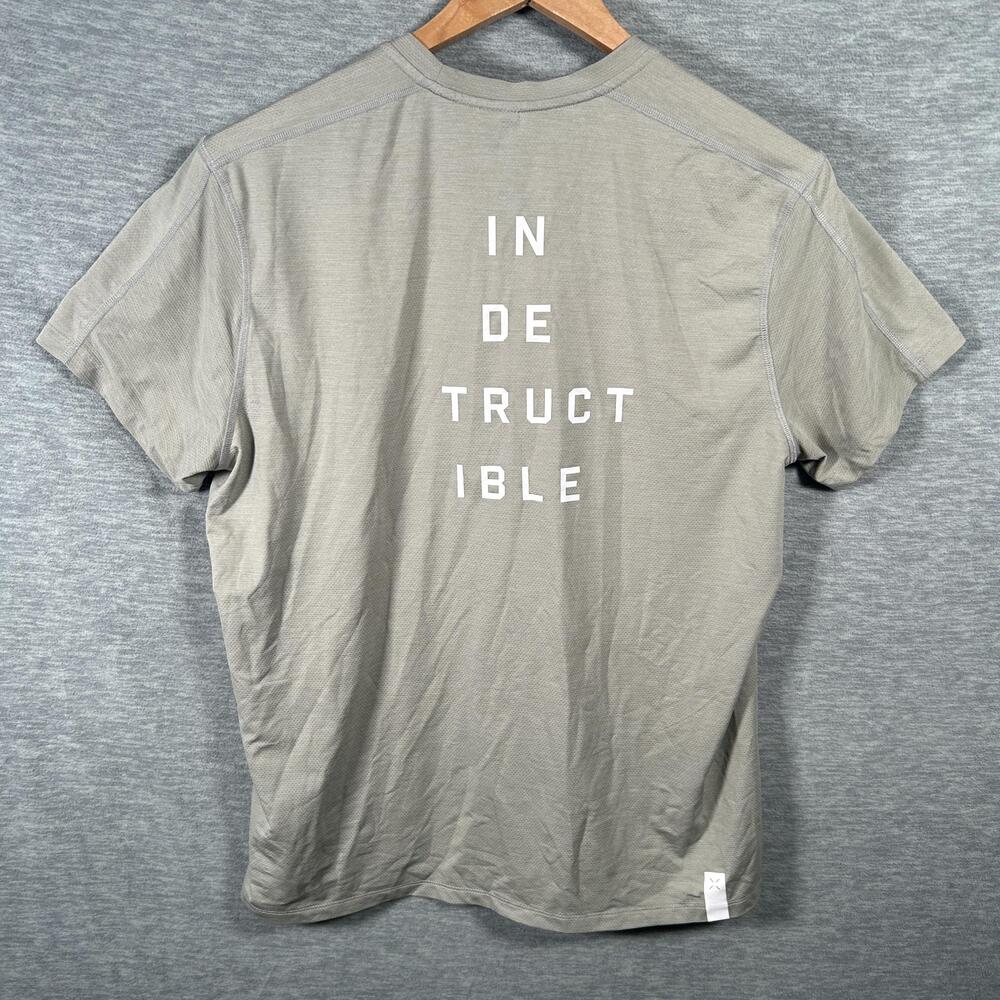 Ten Thousand The Versatile Shirt Mens L Beige Mesh Crew Neck Indestructible NWOT